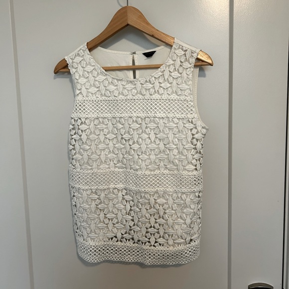 Ann Taylor White Guipure Top - Picture 1 of 4